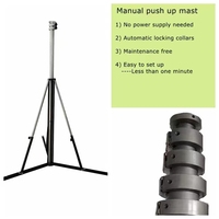Mât télescopique de 12 m (40 pieds) pour caméra d'inspection aérienne, station météo, relevés solaires et balayage laser à 360°