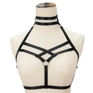 Gothic Sexy Body Harness Rave Bodysuit Erotic Wear Bra Women Sexy Lingerie Adjustable Bdsm Cage Fetish Bra