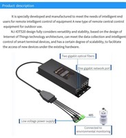 Passerelle de lampadaire intelligent à 2 canaux avec interface fibre optique, contrôle interactif en chaîne de type anneau, mise à niveau