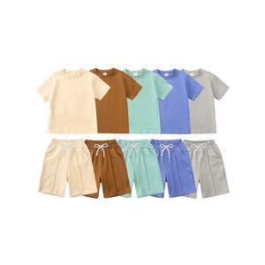 OEM ODM Alta Qualidade 2 Peça Crianças Conjuntos para Meninos Verão Criança Tracksuit Set Em Branco Crianças Roupas Verão Set - Product Image 1