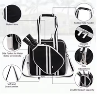 Sac fourre-tout en polyester PU personnalisé de haute qualité KUAIQIU, bandoulière réglable et porté en bandoulière pour hommes et femmes, sac pour raquette de pickleball