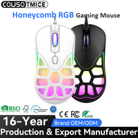 Nuevo Ratón Gamer 7200DPI 7D Ergonómico RGB Programable para Computadora Oficina Ratón Gamer Honeycomb con Cable