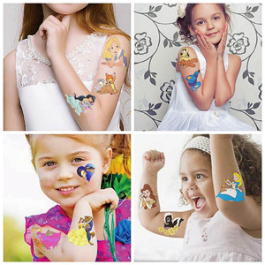 Autocollants de tatouage jetables imperméables pour enfants, motifs de princesses de dessins animés, pour fêtes et rassemblements - Product Image 3