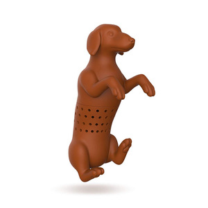 Infuseur à thé en silicone <span class=keywords><strong>noir</strong></span> et gris, écologique, de qualité alimentaire, en forme de chien mignon, pour différentes tasses et feuilles de thé - Product Image 5