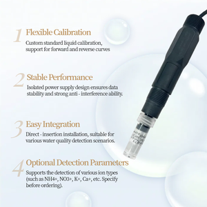 Testeur d'ammoniac pour l'aquaculture dans l'étang à poissons Capteur numérique Nh4 Analyseur en ligne de qualité de l'eau d'azote ammoniac - Product Image 4