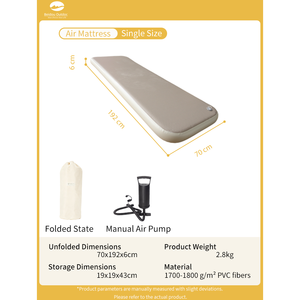 Materassino da Campeggio Gonfiabile Drop Stitch, Materasso ad Aria con Supporto Rigido 7 PSI, Gonfiaggio Rapido, Letto Portatile <span class=keywords><strong>per</strong></span> Tenda e Auto - Product Image 3