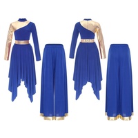 Costume de danse de louange de culte des femmes robe et pantalon à jambes larges tenue de danse pratique vêtements de danse de salon latine professionnelle