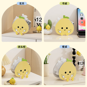 Cartoon Lemon Tissue <b>Box</b> Round Standing Type Multipurpose <b>Storage</b> <b>Bin</b> For Desk Bedroom Living Room Home Use - Product Image 1