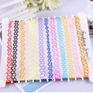 Collar de clavícula de diseño simple al por mayor, 12 unidades/juego, collar elástico de alambre de pescado, collar de plástico con diseño de tatuaje - Product Image 4