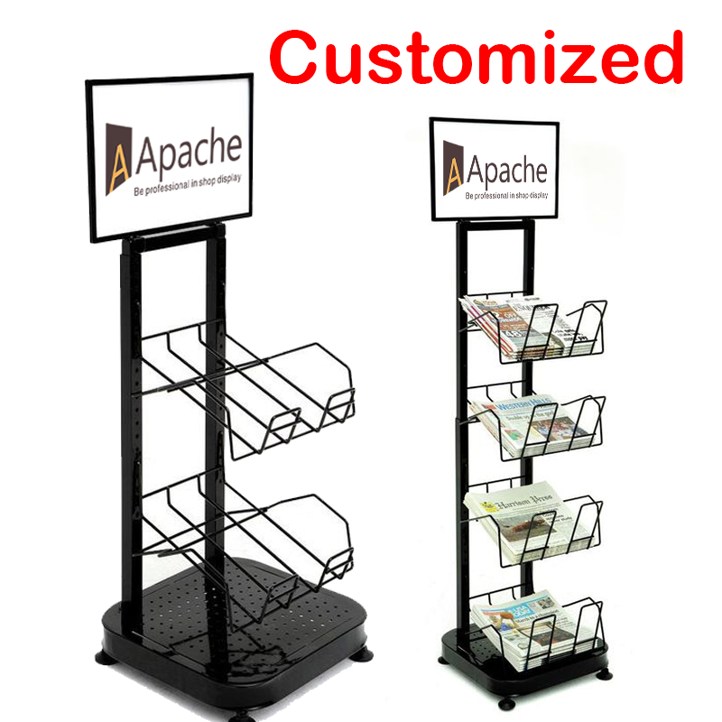 Apache Customizable Metal Display Rack Magazine Stand for Supermarket — view 5