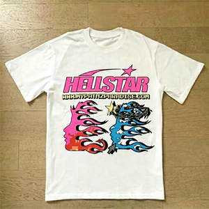 เสื้อเชิ้ตแขนสั้นสไตล์อเมริกันเทรนด์ เฮลสตาร์  ปักลายโบว์  ผ้าใยไผ่ 300 กรัม  สำหรับผู้ชายและผู้หญิง สไตล์สตรีท - Product Image 1