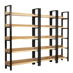 Estantería de libros de <span class=keywords><strong>madera</strong></span> <span class=keywords><strong>gruesa</strong></span>, estilo moderno, Vintage, <span class=keywords><strong>madera</strong></span> y Metal, MDF - Product Image 1