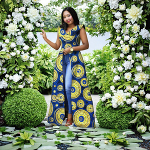 African Dashiki Maxi <b>Dress</b> Women Sleeveless Ankara Print Cotton Formal Wear Special Occasions Plus Size - Product Image 2