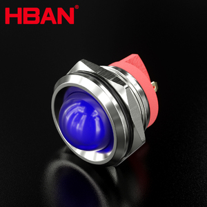 HBGQ22DG-D/J/S Red LED chỉ số ánh sáng 12V 22 Mét pin thiết bị đầu cuối vòm đầu thép không gỉ vỏ kim loại IP67 không thấm nước tín hiệu đèn - Product Image 1