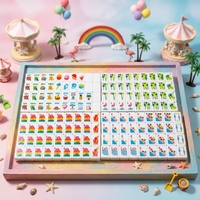 Jeu de Mahjong Américain Mini Parc d'Attractions d'Été en Acrylique Premium Effet Ivoire, Économique, Léger et Résistant aux Rayures, OEM/ODM