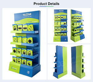 Présentoir de sol en carton personnalisé pour club de distribution, avec porte-cartes de <span class=keywords><strong>produits</strong></span> pour accessoires numériques - Product Image 5