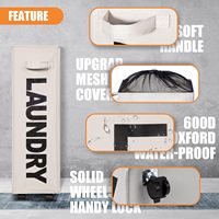 Panier à linge pliable autoportant imperméable avec roulettes pour la vente en gros