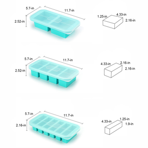 Four lave-vaisselle <span class=keywords><strong>Silicone</strong></span> soupe congélateur moule conteneur nourriture congélation Cubes plateau de rangement <span class=keywords><strong>avec</strong></span> <span class=keywords><strong>couvercle</strong></span> - Product Image 2