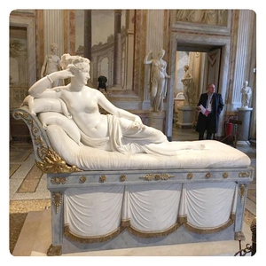 Pauline Bonaparte classique en marbre blanc de taille réelle comme Sculpture de statue de Vénus Virtics - Product Image 1