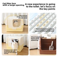 Lettiera per Gatti Chiusa Facile da Pulire con Controllo Odori e Cassetto Estraibile, Lettiera per Gatti Coperta con Cassetto