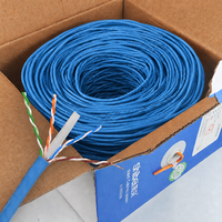 Harga Pabrik Kabel Ethernet Shibei Cat6A FTP UTP Tembaga Bebas Oksigen Solid 4 Pasang 23AWG Terperisai 500MHz LAN 305m Outdoor IP