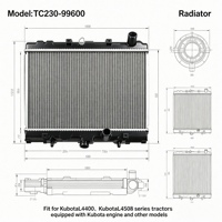 Radiateur TC420-16000 pour tracteur Kubota, cœur en aluminium, compatible avec les tracteurs de la série B/L et les tondeuses ZD, pièce de rechange OEM