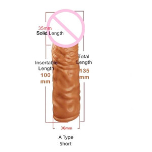 Préservatifs en latex réutilisables pour l'agrandissement du pénis à érection retardée à long terme, vibrateur avec vibrations multi-vitesses, jouets sexuels - Product Image 6