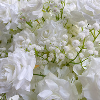 Arche florale en fer forgé pour mariage, avec roses blanches et gypsophile, pour décoration de porte ou rangée de fleurs artificielles