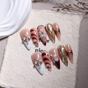 Betifnail – Nouveauté <span class=keywords><strong>Hiver</strong></span> : <span class=keywords><strong>Faux</strong></span> <span class=keywords><strong>Ongles</strong></span> 3D de Luxe, 10 Pièces/Ensemble, Qualité Supérieure, Prix de Gros - Product Image 6