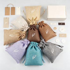 Sacchetto in Iuta con Coulisse Stampato Digitalmente 7x9cm, Confezione Regalo per Gioielli, Logo Personalizzato OEM - Product Image 5