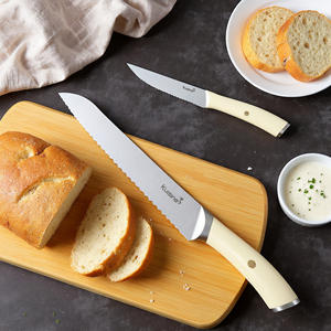クイジーヌ木製ブロック15ピースキッチンナイフセット高炭素ステンレス鋼固定刃シェフナイフステーキナイフ食器洗い機対応 - Product Image 5