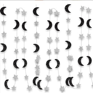Decoración para Fiesta de Ramadán Eid 2026, Guirnalda de <span class=keywords><strong>Luna</strong></span> y Estrella, Fondo Dorado y Azul, Guirnalda de Papel, Pancarta Eid Mubarak para Celebraciones - Product Image 5