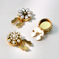 Broche de chemise RYL, bouton de manchette, perle, strass, design écaille de tortue, clip de luxe
