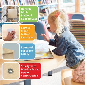 Set di Mobili Moderni Montessori per Aula Prescolare, Tavolo e Sedie in Legno per Bambini, per Camera da Letto, Asilo Nido e Centro Diurno - Product Image 3