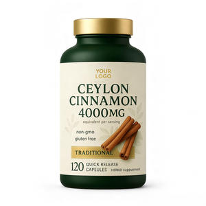 Organic Ceylon <span class=keywords><strong>Cinnamon</strong></span> Cápsulas 4000mg Suporta açúcar no sangue saudável e digestão 120 Cápsulas - Product Image 1