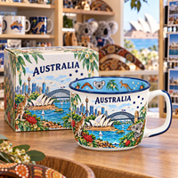 Souvenirs australiens, tasse en céramique, motif de l'Opéra de Sydney et du kangourou, design pour tasse à boire en porcelaine, fabrication sur mesure OEM ODM en gros
