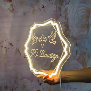 Letreros de Neón para Decoración de Bautizos, Letrero Luminoso LED para Mi Bautizo, Decoración Perfecta para Fiestas de Cumpleaños, Letreros de Neón Personalizados en Stock - Product Image 6