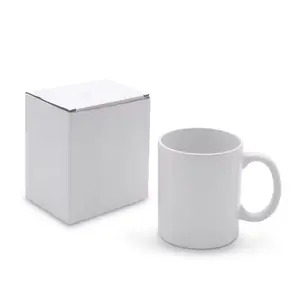 Großhandel 13oz 14oz einfarbiger Becher blanker weißer Porzellan individueller Druck Sublimation 400ml Teetasse Keramik Kaffeebecher