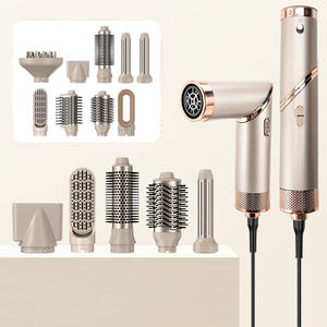 Sèche-cheveux brosse 5-en-1 haute vitesse pour salon, pliable, électrique, 3 vitesses, styler à air chaud, affichage LCD de la température, chauffage PTC - Product Image 2