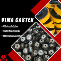 VIMA Usine Fournir Directement 8 Pouces Noir Roulette Pivotante avec Serrure En Caoutchouc PP Poubelle Roue Poubelle Poubelle Poubelle Roulette