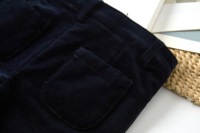 Pantalones de Pana de Pierna Ancha con Bolsillos Bordados, Estilo Prairie Chic, 100% Algodón Ecológico, Otoño-Invierno 2025