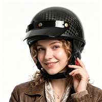 Casque de moto ouvert BAX BX-101, coque en fibre de carbone, construction en fibre de verre, doublure intérieure en EPS, certifié DOT, 3 couches