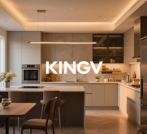 KINGV <span class=keywords><strong>l</strong></span>-şekilli, kremsi beyaz, büyük mutfak ada tezgah - Product Image 3