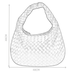 Bolso de Hombro Tejido en Forma de Dumpling, Cierre de Cremallera Negro, Bolso Tote para Mujer de Uso Diario, Primavera 2024 - Product Image 5