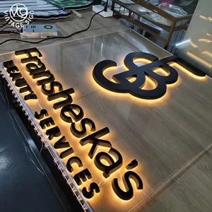 شعار متجر غرفة الاجتماعات لافتات بإضاءة خلفية ليد قناة حرف مخصص أحرف أكريليك ثلاثية الأبعاد