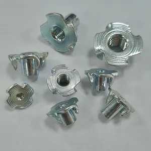 Xinchi Factory Wholesale T Nuts With 4 Prongs DIN 1624 Tee Nuts 4 Claw T Nuts For Wood Furniture Nuts
