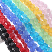 Perles de verre plates transparentes givrées facettées, perles en vrac pour la fabrication de bijoux, bracelets, colliers