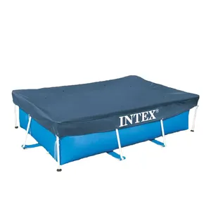 INTEX 28038 sarung kolam renang persegi panjang, pelindung kolam renang PVC persegi panjang 118 inci X 79 inci (300X200cm) 9 kaki 10 inci X 2M