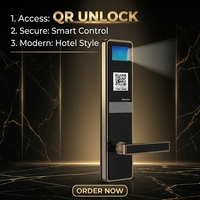 Cerradura de Puerta Inteligente para Hotel con Sistema Dinámico QRLOCK de Alta Seguridad, Aleación de Zinc, Control por Aplicación, Sin Llave, Apertura por Escaneo de Código QR