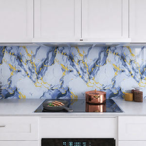 Personalizado 3D moderno lujo línea gris dorado mármol decoración película papel pintado Hotel sala de estar TV sofá Fondo impermeable Mural - Product Image 5